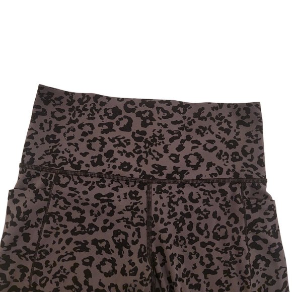 Athleta Salutation Stash II Capri Size SP Grey Black Leopard Print Tight Legging - Picture 4 of 8